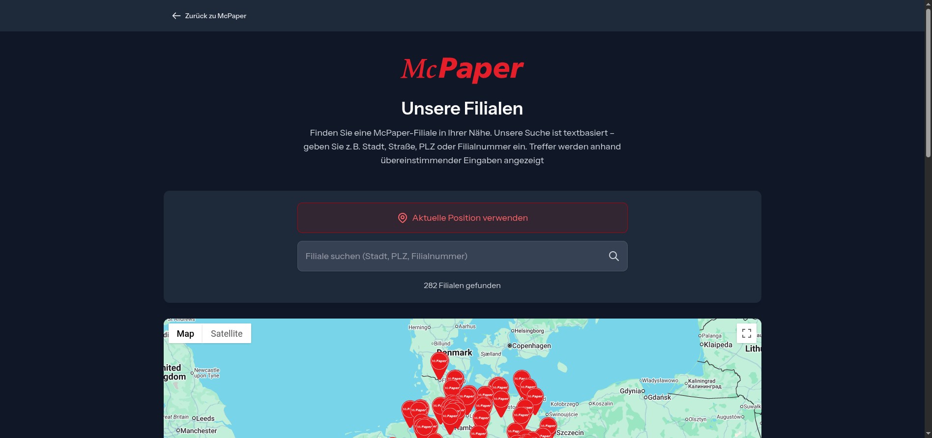 McPaper Filialfinder